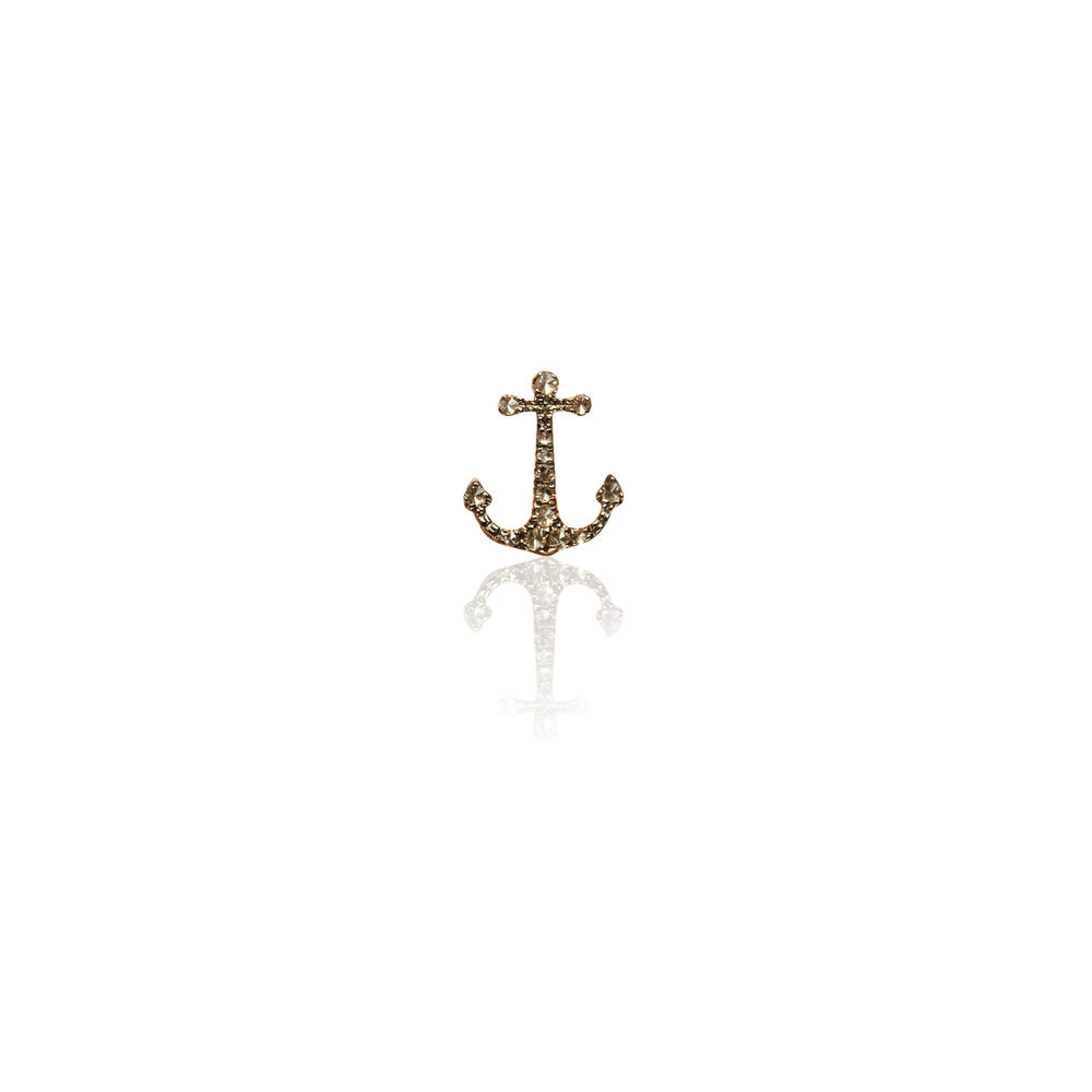 Love Diamonds 18ct Rose Gold Diamond Anchor Single Stud | Annoushka jewelley